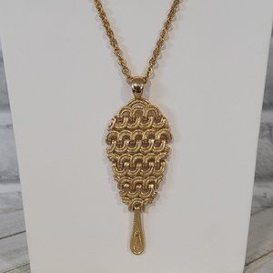 Vintage Monet Pendant Necklace Raging Seas Long Woven Statement Designer Jewelry